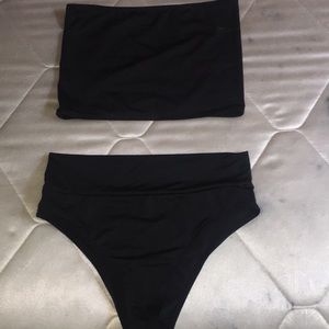 black high waisted bathing suit